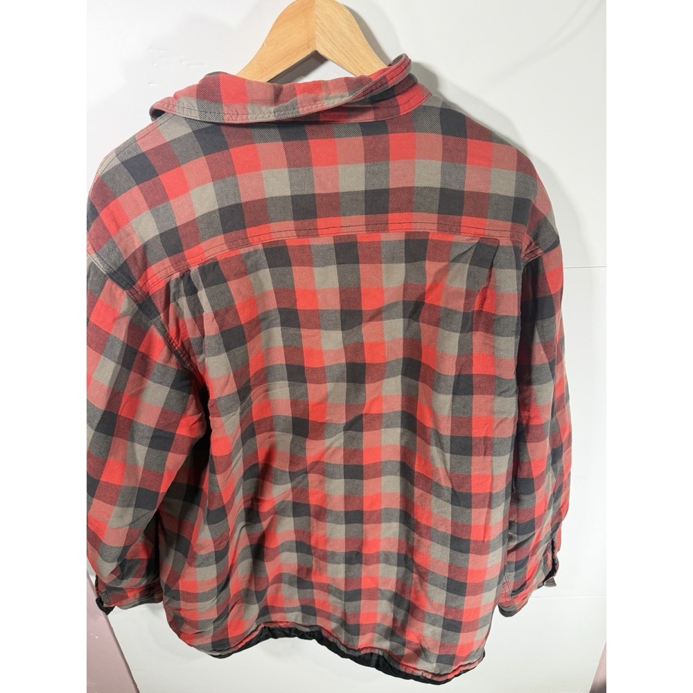 Wrangler Flannel Jacket Mens XL Red Plaid Quilted Lined Button Up Workwear - Picture 4 of 4